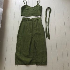 Linen crop top and skirt set by Paloma Wool